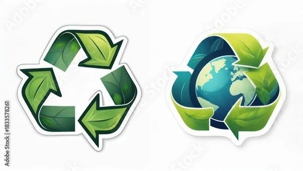 Obraz Two stylized recycling logos