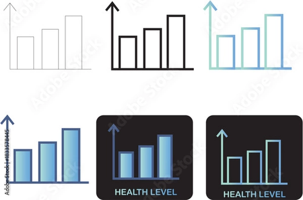 Fototapeta Data Visualization Icon Set Chart variations for Business and Health Level Analysis