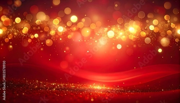 Obraz Ruby Dreams Golden orbs dance softly