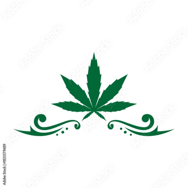 Obraz Cannabis logo icon design