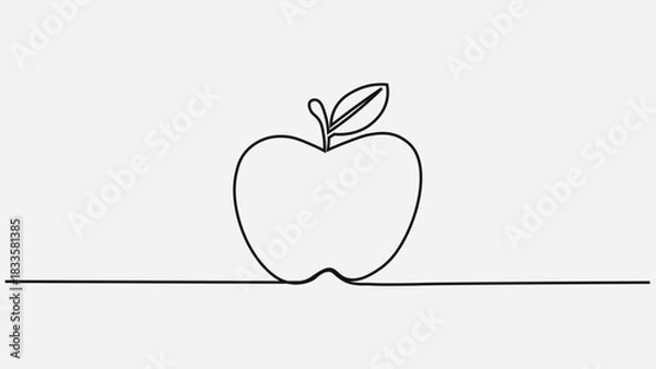 Obraz Minimalist One-Line Apple Illustration