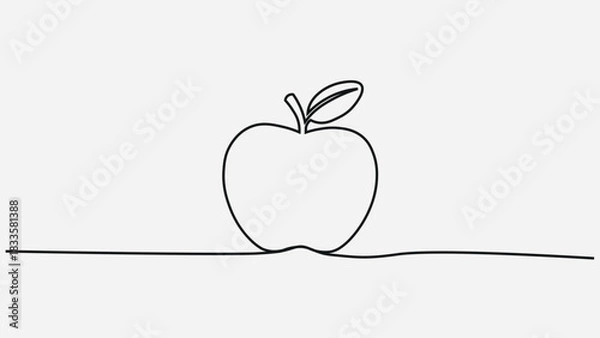 Obraz Minimalist One-Line Apple Illustration