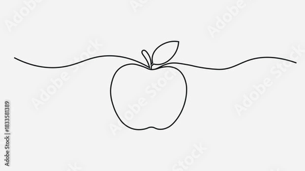 Obraz Minimalist One-Line Apple Illustration