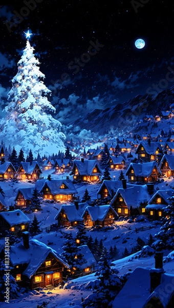 Fototapeta クリスマスの風景　AI生成素材