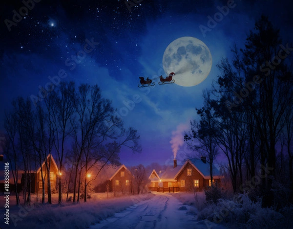 Fototapeta クリスマスの風景　AI生成素材