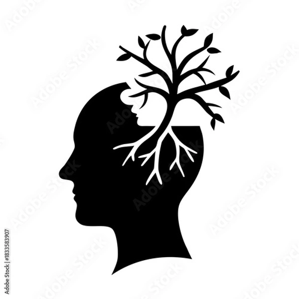 Obraz Head with roots.vector illustration 

