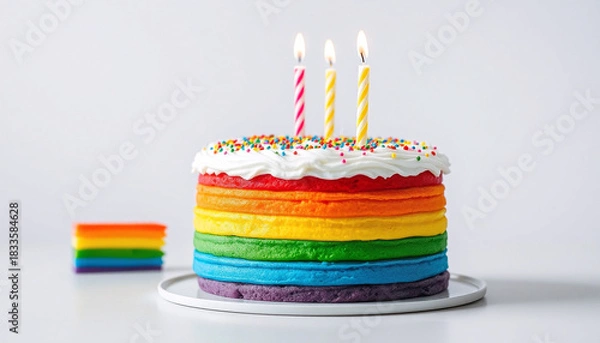 Obraz rainbow-birthday-cake-colorful-layers-03