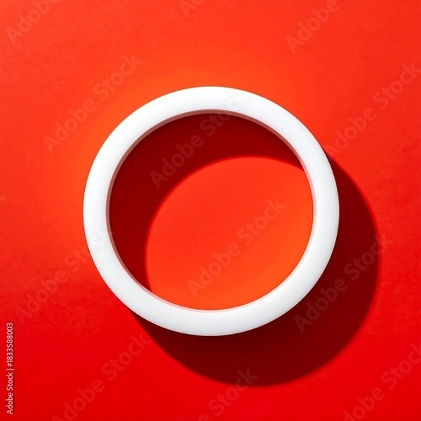 Obraz White circle on red background