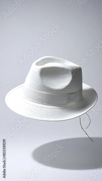 Obraz White fedora hat, studio shot