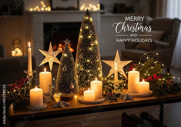 Obraz christmas tree and candles