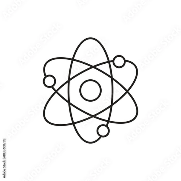 Obraz Atom Symbol with Electrons Orbiting. Science and Technology Concept.