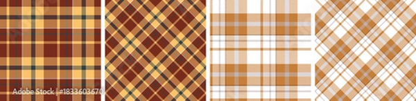 Fototapeta plaid and tartan pattern set.checkered fabric texture background.