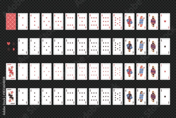 Fototapeta card game flat