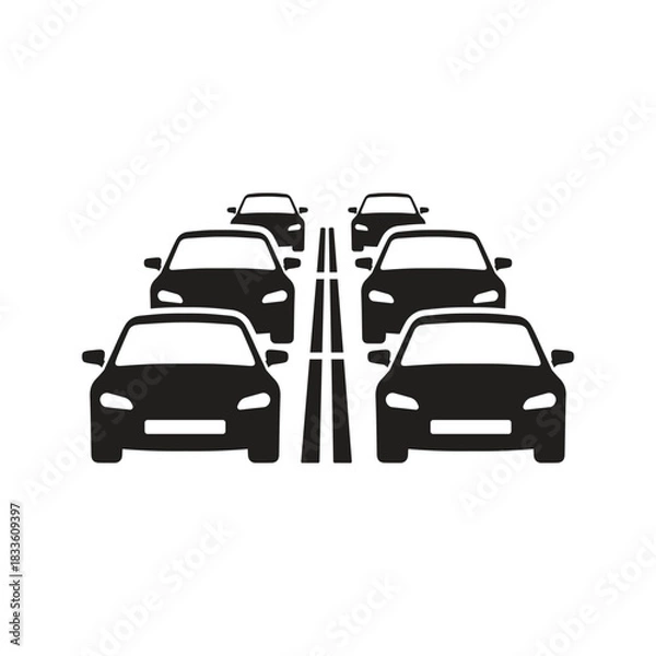 Obraz Heavy traffic jam icon