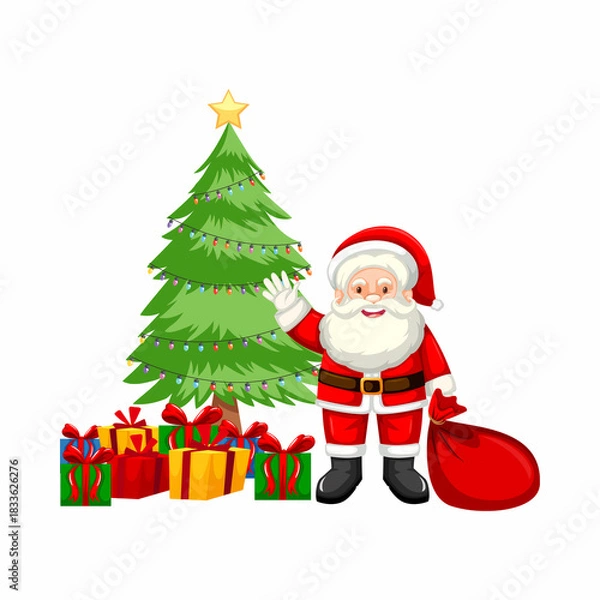 Obraz santa claus with gift