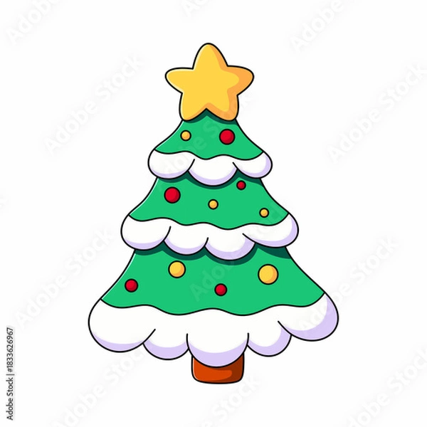 Obraz Christmas Tree Vector Illustration