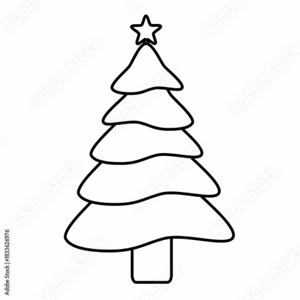 Obraz Christmas Tree Vector Illustration