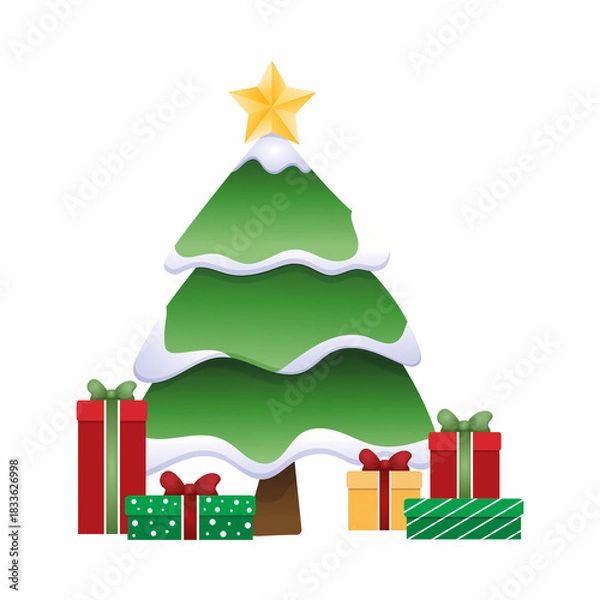 Obraz Christmas Tree Vector Illustration