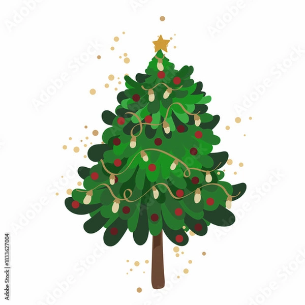 Obraz Christmas Tree Vector Illustration