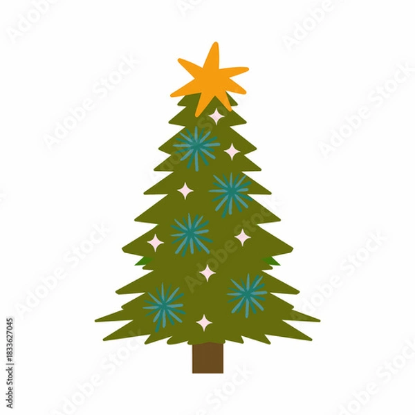 Obraz Christmas Tree Vector Illustration