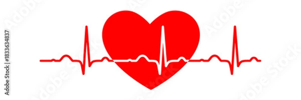 Obraz Heartbeat ECG Line Pulse Medical Graph Illustration on Transparent Background