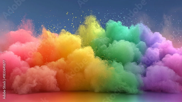 Obraz Vibrant Multicolored Smoke Clouds Creating a Dynamic Abstract Ba