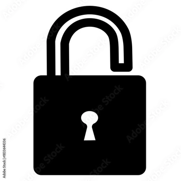 Fototapeta lock icon on black button