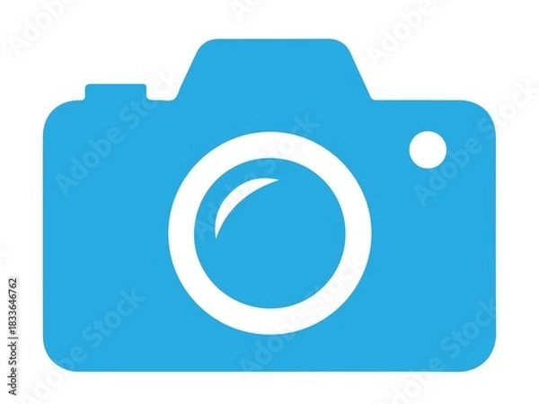 Fototapeta Simple blue camera icon isolated on white background