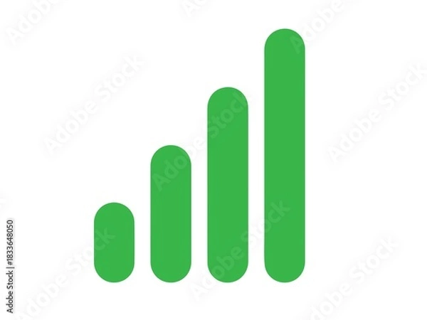 Fototapeta Green signal strength bar icon isolated on white background