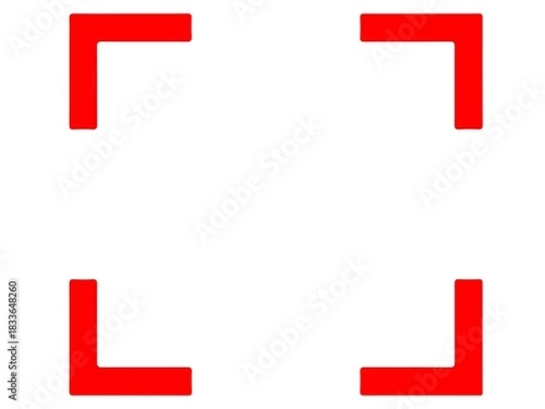 Fototapeta Red focus frame corner icon isolated on white background