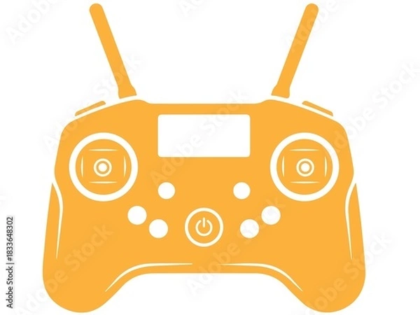 Fototapeta Orange drone remote control transmitter icon isolated on white background