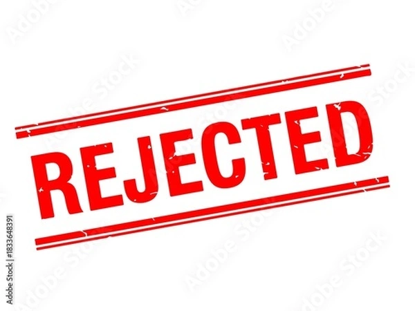 Fototapeta Red rejected stamp text isolated on white background