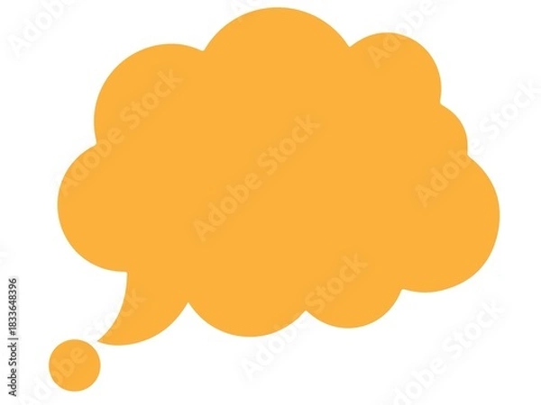 Fototapeta Orange thought bubble shape isolated on white background