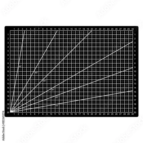 Obraz Grid Lines Cutting Mat Craft Scale Plate Card Fabric Leather Paper Board vector illustration
