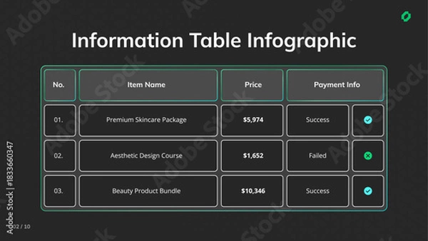 Fototapeta information table infographic