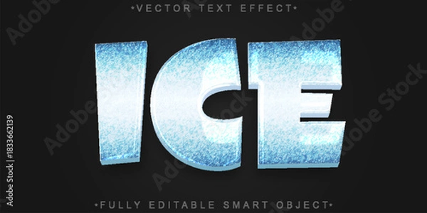 Obraz  Ice Frozen Frost Effect Vector Fully Editable Smart Object Text Effect