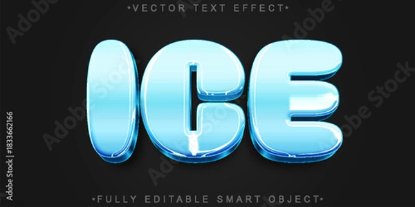 Obraz  Ice Frozen Frost Effect Vector Fully Editable Smart Object Text Effect