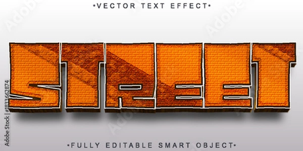 Obraz  Street Urban City Vector Fully Editable Smart Object Text Effect