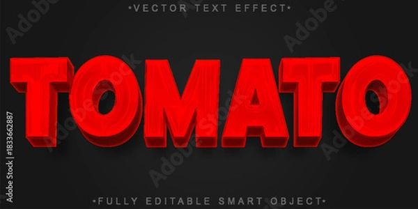 Obraz  Tomato Fresh Vegetable Vector Fully Editable Smart Object Text Effect
