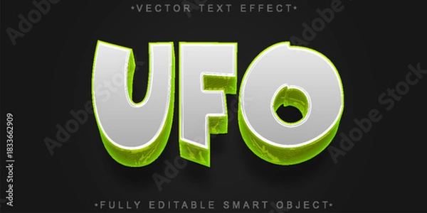 Obraz  UFO Alien Spaceship Vector Fully Editable Smart Object Text Effect