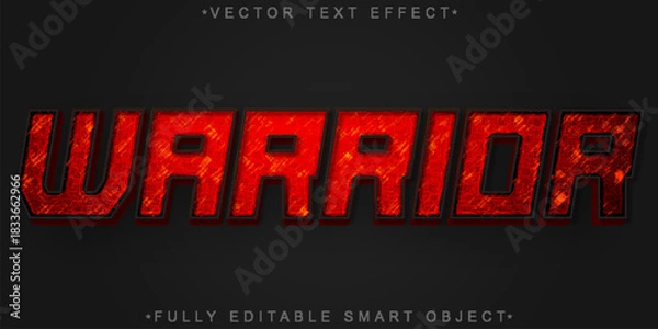 Obraz  Warrior Soldier Combat Vector Fully Editable Smart Object Text Effect