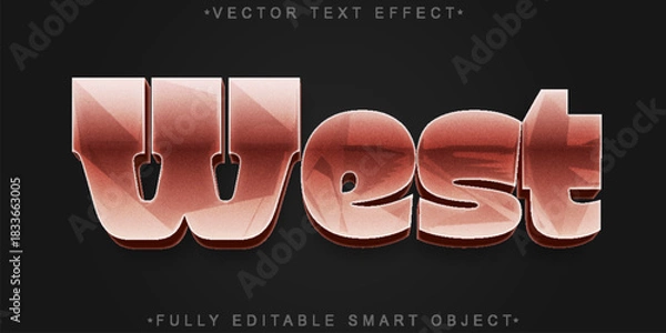 Obraz  West Cowboy Wild Vector Fully Editable Smart Object Text Effect