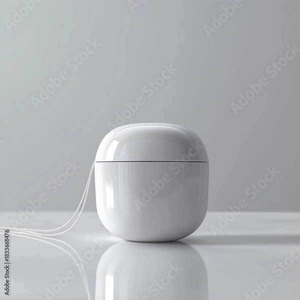 Obraz White dental floss container on glossy surface