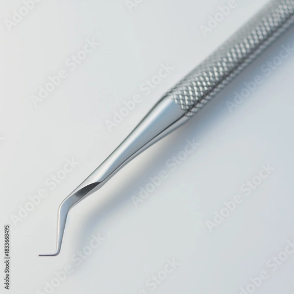 Obraz Closeup of dental scaler tool on white background