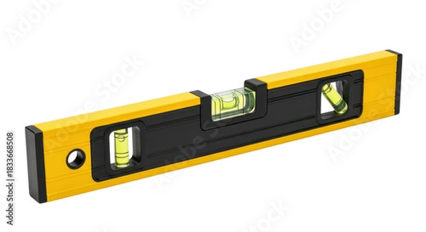 Obraz Yellow spirit level for precise measurement isolated PNG with Transparent Background