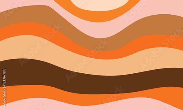 Fototapeta Warm earth tones abstract wavy pattern background