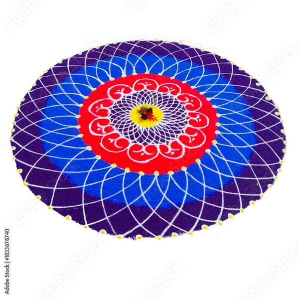Fototapeta colorful mandala art using colors rangoli design kolam 