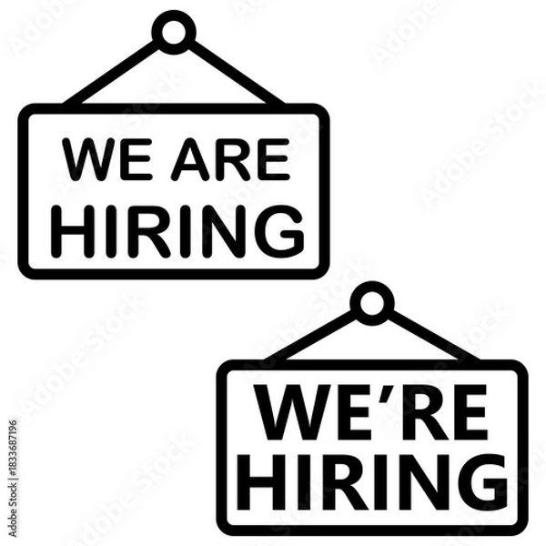 Obraz we're hiring icon vector design  template simple and modern