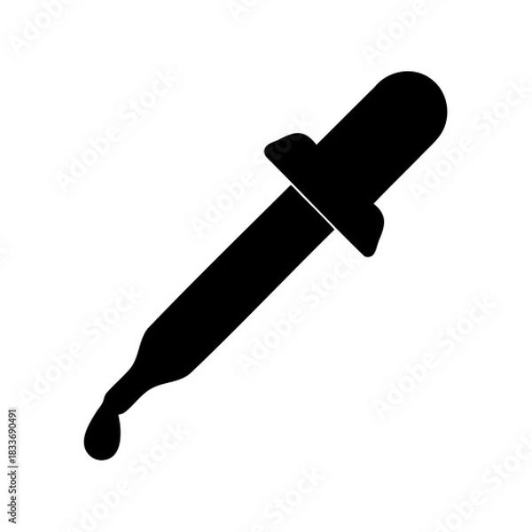 Obraz Dropper with falling liquid drop icon vector illustration Vector, illustration