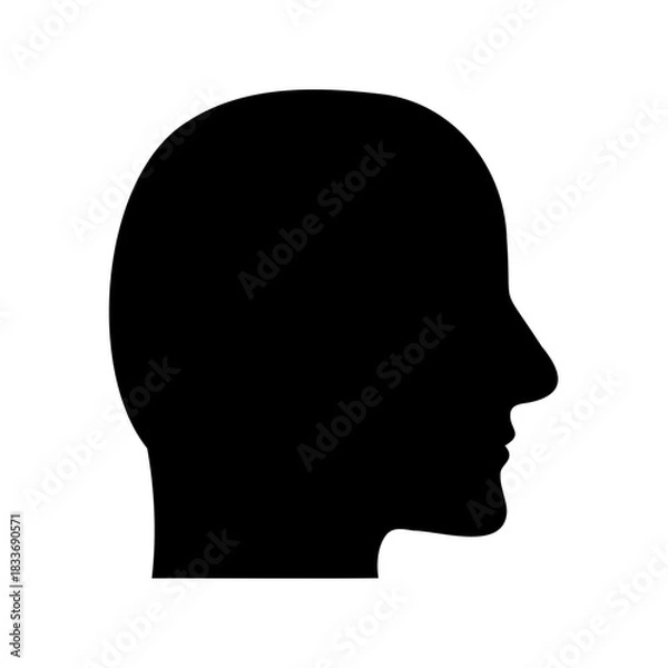 Obraz Profile view of human head silhouette, generic person icon Vector, illustration